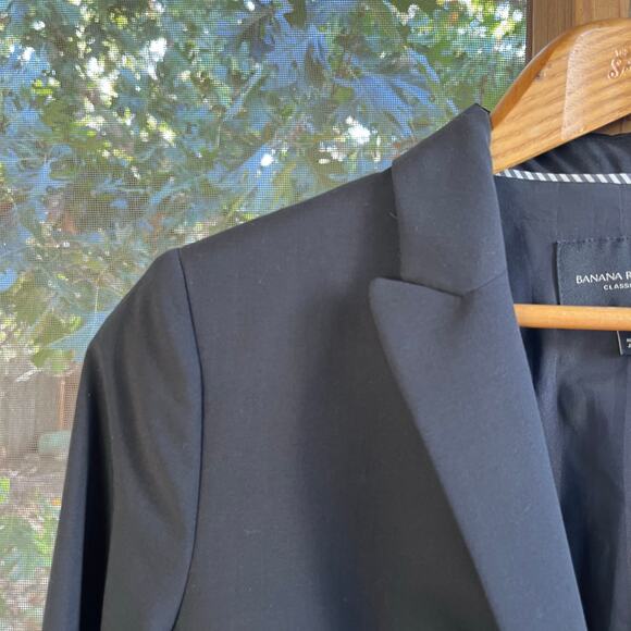 Banana Republic Women's Black Marzotto Italian Wool Blazer Size 8 - Picture 5 of 9